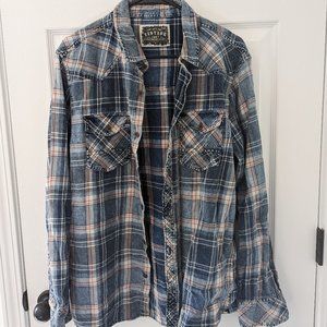 BKE Vintage Flannel Button-Down for Men